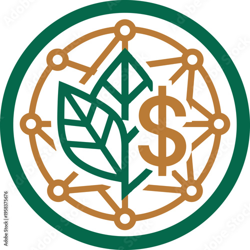 Simple Flat Decentralized ESG Finance Token Art