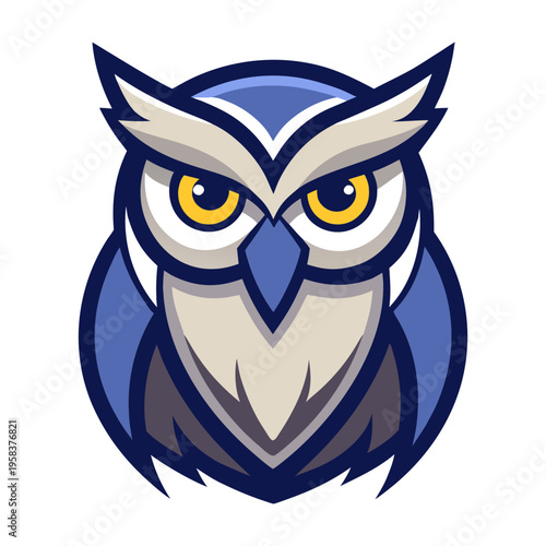 Title: Owl Mascot Logo Wise Night Bird Head Icon