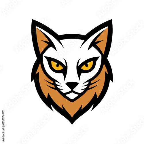 Title: Cat Mascot Logo Sharp Feline Head Icon