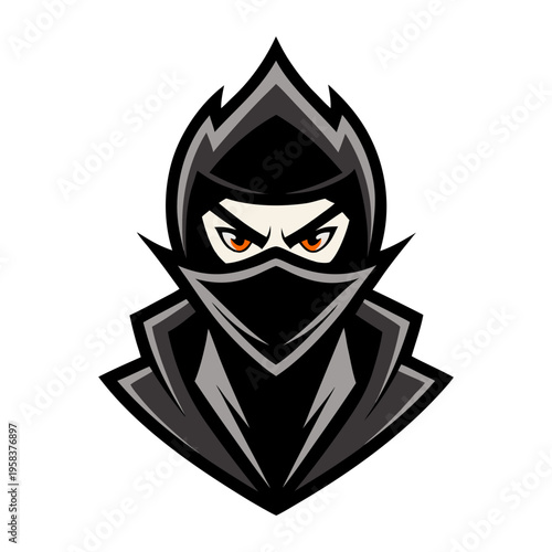 cTitle: Ninja Mascot Logo Stealth Warrior Head Icon