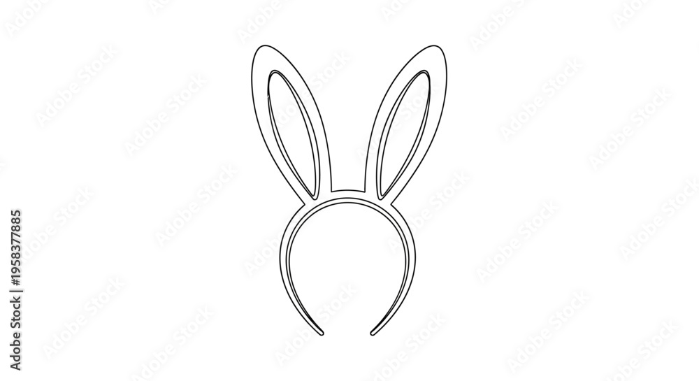 Obraz premium Bunny Ears Headband Outline