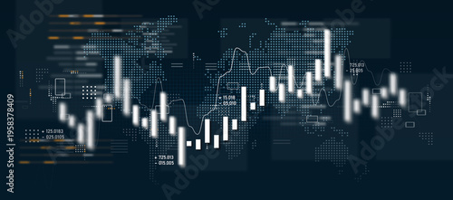 Global economic data analysis graph technology background picture