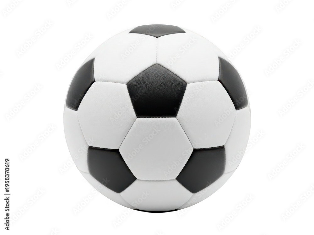 Naklejka premium Classic black and white soccer ball isolated on transparent background
