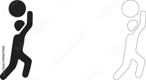 Jump Shot vector icon.