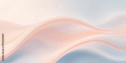 An abstract blue and colorful background features flowing silk waves and a smooth satin texture with soft pink curves in a motion-inspired vector illustration design