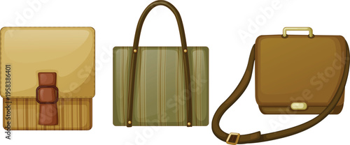 bag with a tape measure,  Reusable shopping bags made of canvas, jute, or cotton.  A vector illustration shows eco-friendly tote bags perfect for grocery shopping.