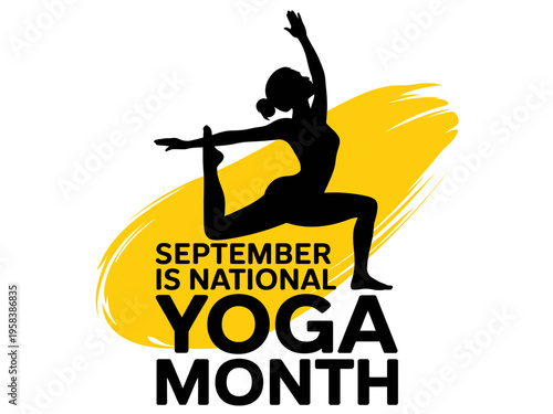 A yoga practitioner in a dynamic pose celebrating National Yoga Month in September