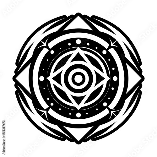 A glyph style icon of cosmic symbol tattoo