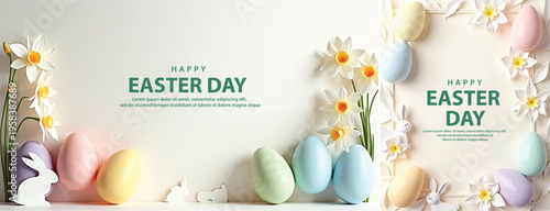Elegant easter day background, Decorative happy easter day background for website, social media template