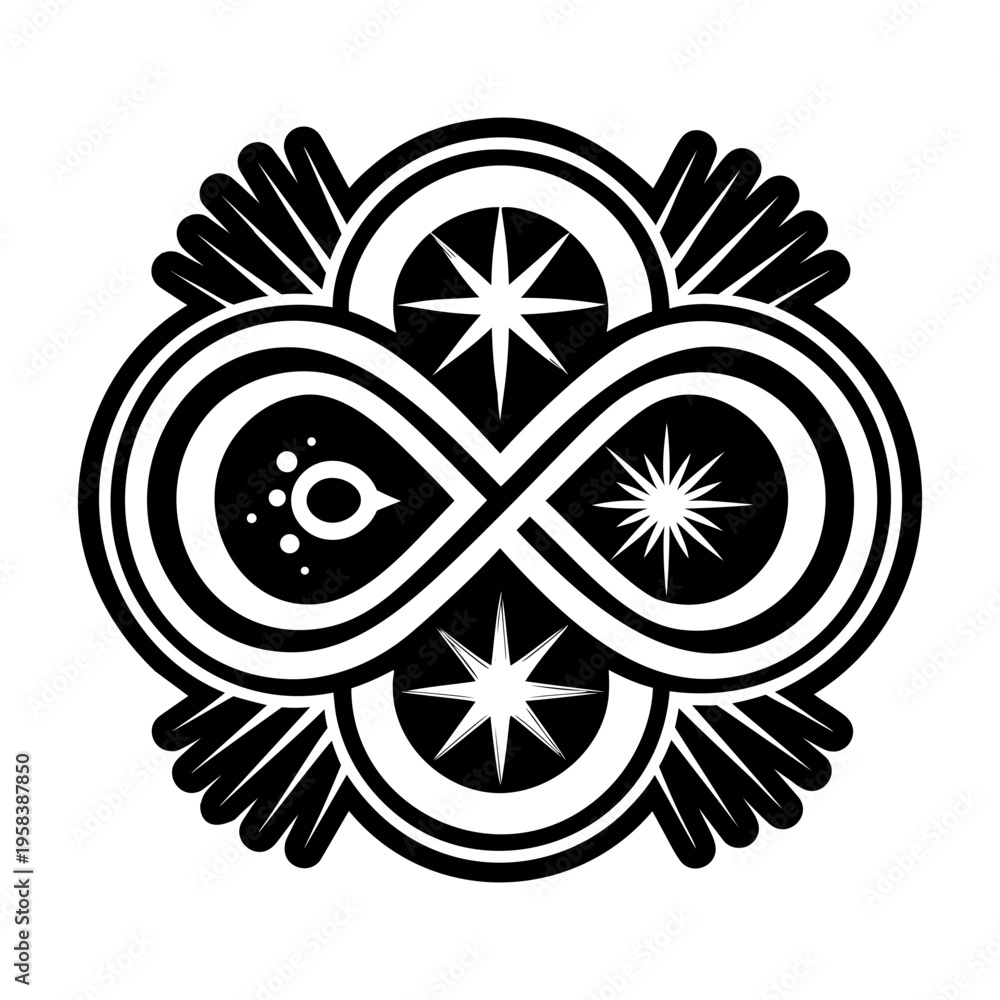 Fototapeta premium A solid style icon showing infinity tattoo artwork