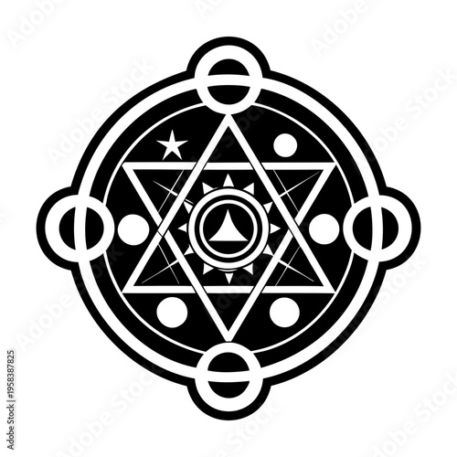 A solid style icon of celestial circle