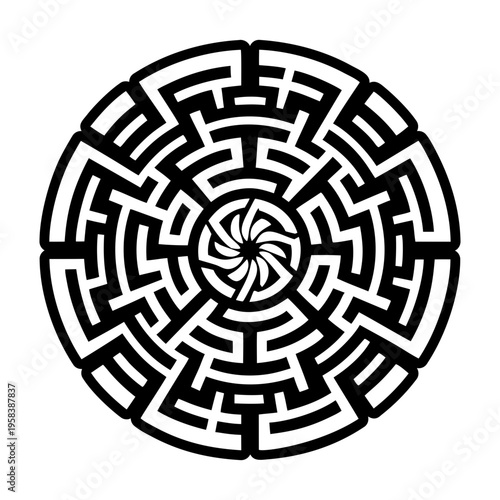 A solid style icon showing labyrinth