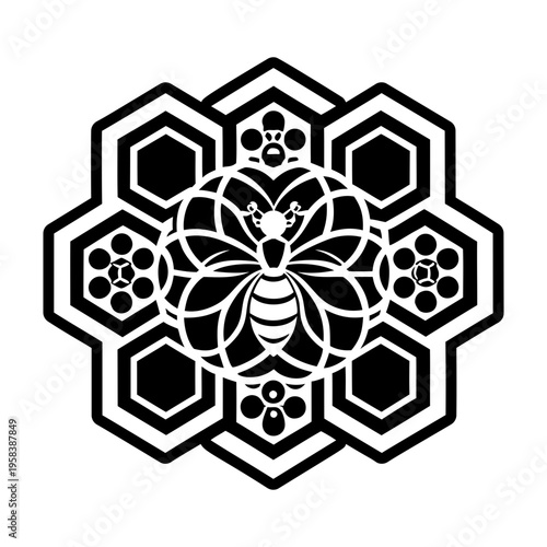 A glyph style icon showing honeycomb tattoo