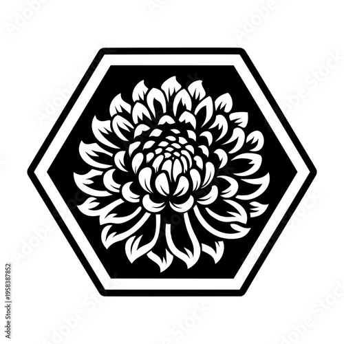 A solid style icon of flower tattoo artwork