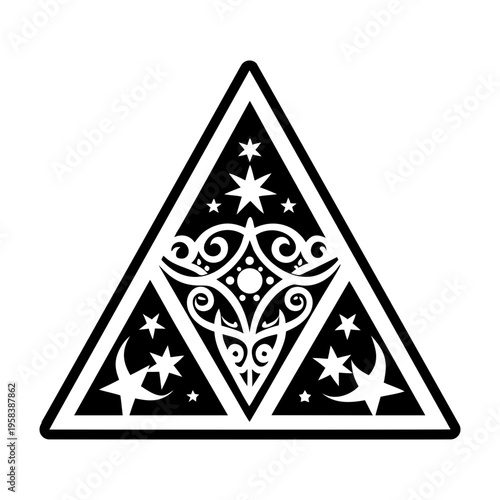 A solid style icon of triangle tattoo