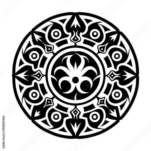 A filled style icon of deco circle