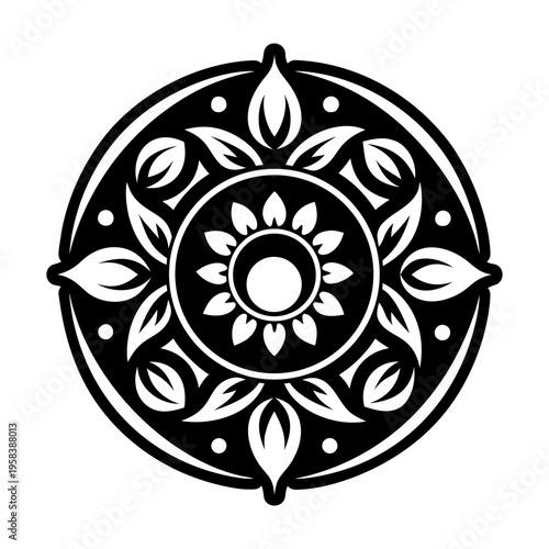 A glyph style icon showing deco moon