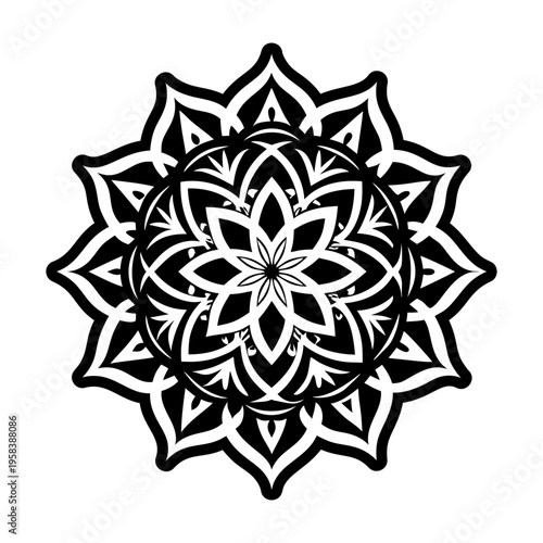 A solid style icon of gothic mandala tattoo art