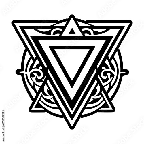 A glyph style icon of triangle tattoo