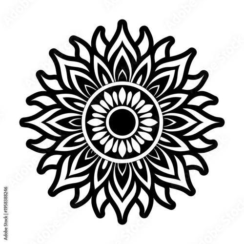 A solid style icon of helianthus tattoo