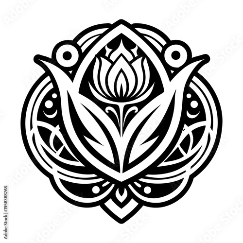 A glyph style icon showing tulip flower