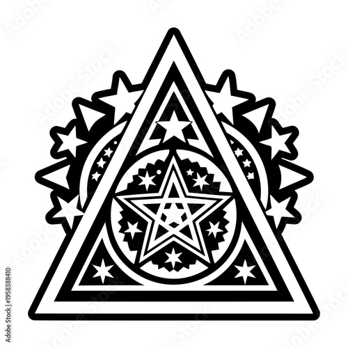 A filled style icon of mystic star tattoo