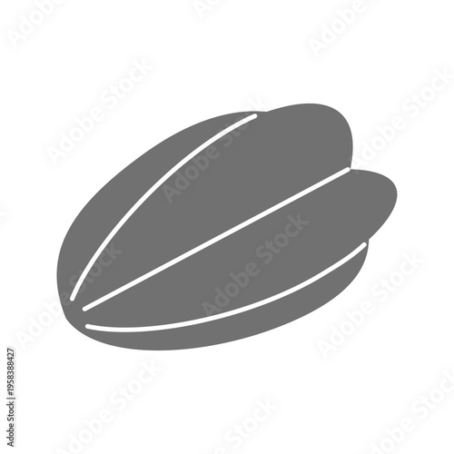 スターフルーツのシンプルな白黒フラットイラスト