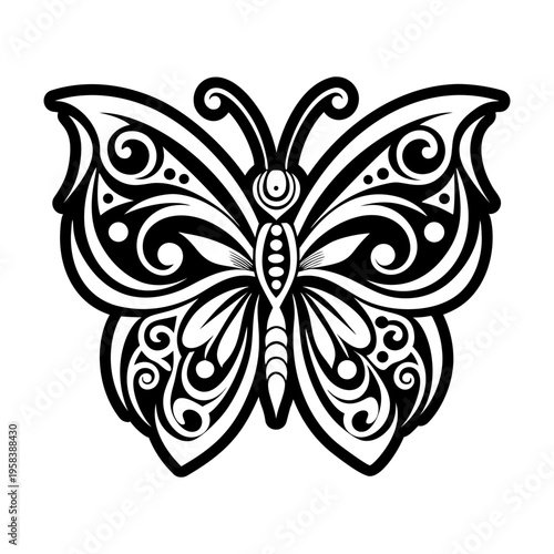 A filled style icon of butterfly tattoo