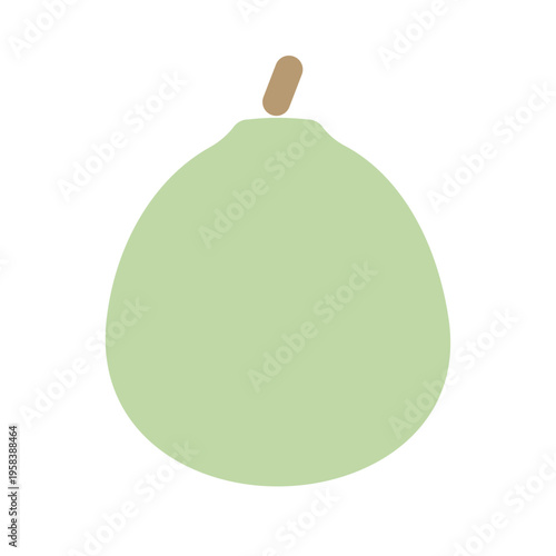 グアバのシンプルなカラーイラスト