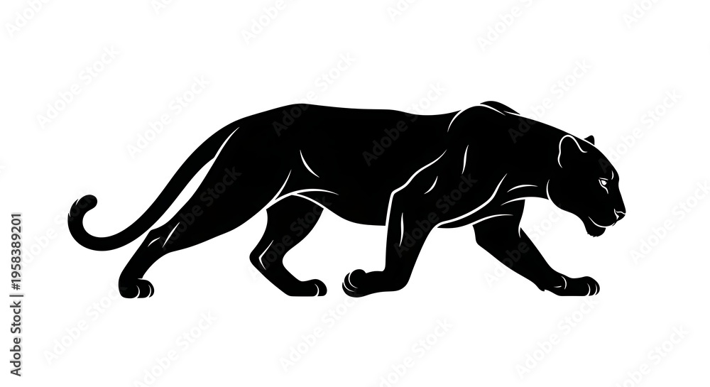 Naklejka premium Black panther silhouette