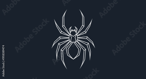Geometric spider illustration minimalist design dark background artistic arachnid symbol