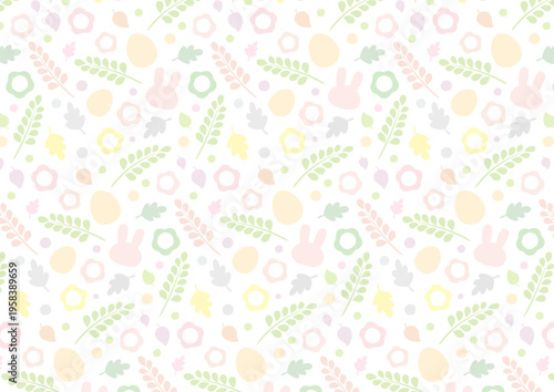 イースターのパターンイラスト、春の背景・壁紙
