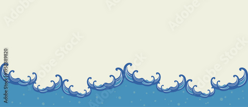 波　海のイラスト背景