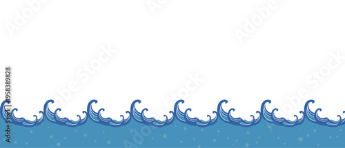 波　海のイラスト背景