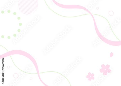 桜と幾何学模様の背景素材