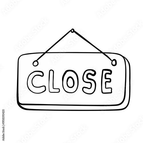 Line Illustration of a close sign