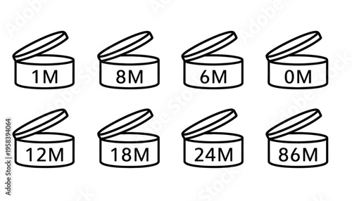 A set of open jar icons with different megabyte labels