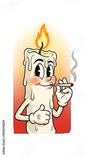 candle smoking cigarette 