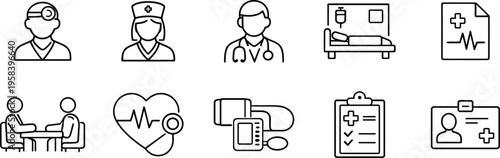 Medical and healthcare professional icons