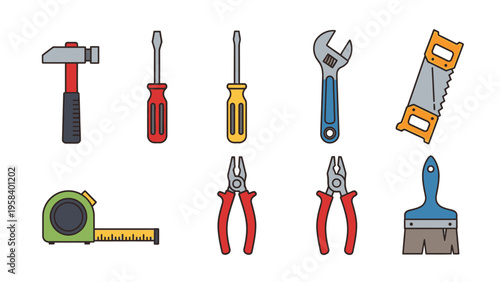 Collection of Essential Hand Tools for Construction and Repair Work