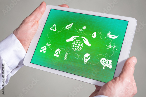 Environment protection concept on a tablet