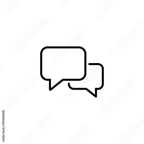 Speech bubble chat outline icon. Conversation message symbol