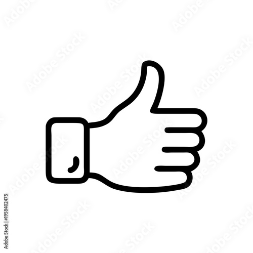 A minimalist vector graphic of a hand giving a thumbs up