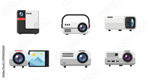 Collection of virtual reality and gaming technology icons