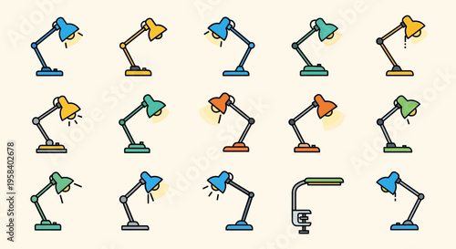 Collection of stylized cameras in various colors and designs