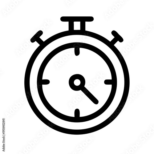 A minimalist vector graphic of a stopwatch on a white background