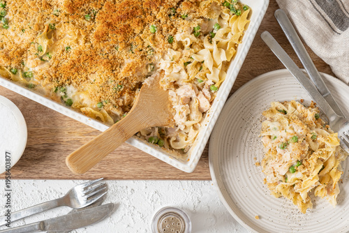 Chicken noodle casserole. Creamy and easy dinner recipe