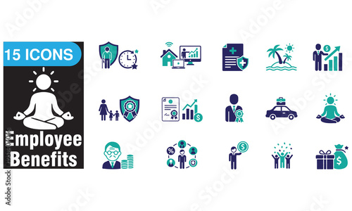  Premium Employee Benefits & Corporate Perks Icon Set – Vector Graphics