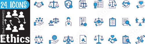 Premium Ethics & Compliance Icon Set – Corporate Governance Vector Graphics