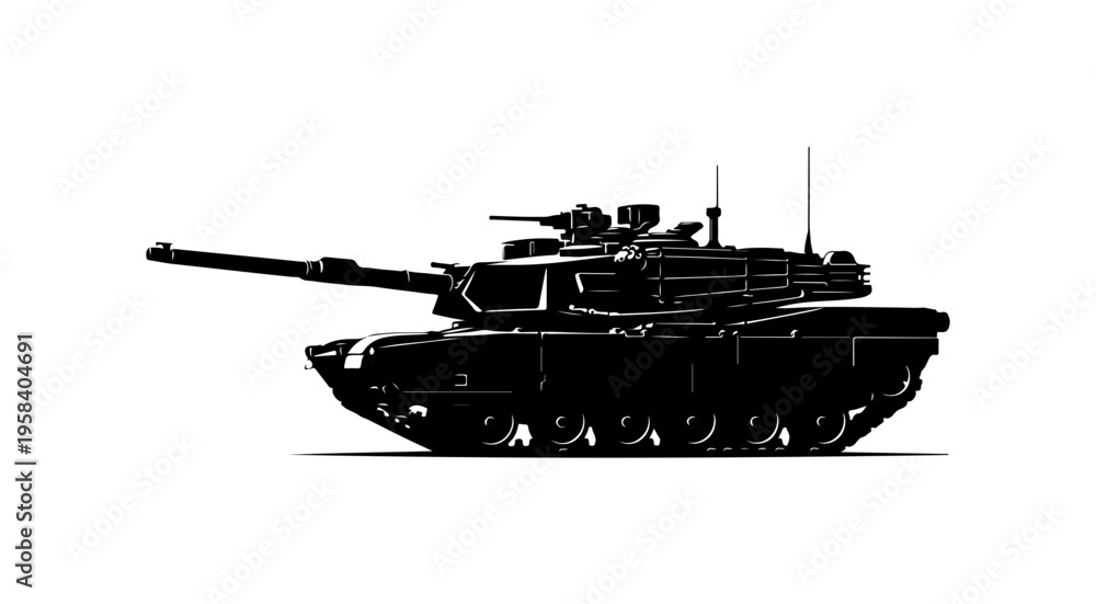 Fototapeta premium M1 Abrams Main Battle Tank Vector Illustration